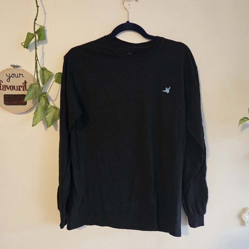 Krooked Black Long Sleeve Shirt with Embroidered Logo
